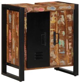 vidaXL Ντουλάπι Μπάνιου Πολύχρωμο 55x35x60 cm Μασίφ Ξύλο Ανακυκλωμένο