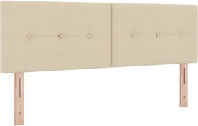 vidaXL Κρεβάτι με ελατήρια με κεφαλάρι Κρεμ 140 x 200 cm ύφασμα
