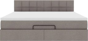 vidaXL Οθωμανικό κρεβάτι με στρώμα Taupe 180x200cm ύφασμα