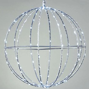 Χριστουγεννιάτικη Μπάλα Silver Ball Με Φως Led X069624226 Φ20cm Clear-Silver Aca