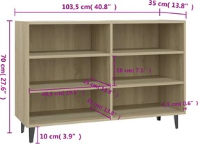 vidaXL Ραφιέρα Sonoma Δρυς 103,5 x 35 x 70 εκ. από Επεξεργ. Ξύλο