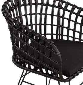 Καρέκλα - Πολυθρόνα ALLEGRA C5456.02 Μεταλλική με Wicker Μαύρο Τύπου Φωλιά 59Χ56,5Χ83Υ εκ. 59x56.5x83 εκ.