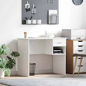 vidaXL Γραφείο με Αποθήκευση Λευκό 90x49.5x75 εκ. Επεξεργασμένο ξύλο