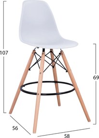ΣΚΑΜΠΟ ΜΠΑΡ RENATA HM0173.01 ΛΕΥΚΟ 58x56x107Υ εκ.