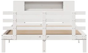 vidaXL Κρεβάτι Βιβλιοθήκη Χωρίς Στρώμα 140x200 εκ Μασίφ Ξύλο Πεύκο