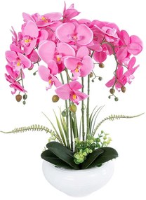 Τεχνητό Φυτό Σε Κασπώ Orchid 21124 Φ44x50cm Pink GloboStar Clay,Fabric