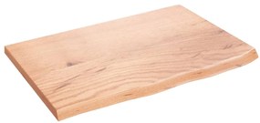 vidaXL Ράφι Τοίχου Ανοιχτό Καφέ 60x40x2 εκ. Επεξεργ. Μασίφ Ξύλο Δρυός