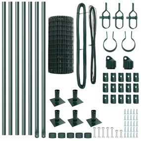 vidaXL Τεντώτο με στήριγμα Πράσινο 0,4 x 10 μ Χάλυβας και PVC