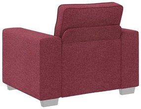 vidaXL Καναπές 3 pcs Κόκκινο Άνεμο Ύφασμα μείγματος λινών