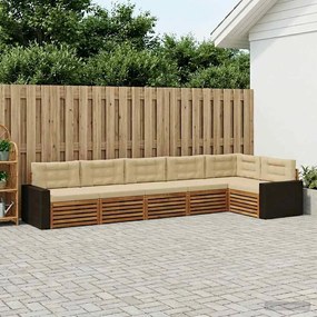 vidaXL Σειρά Καναπέ Εξωτερικού 6 pcs Φυσικό και Μπεζ
