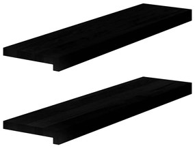 vidaXL Περβάζια παραθύρων 2 τεμ. Σκ. Καφέ 80x20x2 εκ. Μασίφ Ξύλο Δρυός