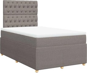 vidaXL Κρεβάτι Boxspring με Στρώμα Taupe 120x190 εκ. Υφασμάτινο