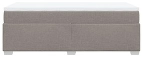 Κρεβάτι Boxspring με Στρώμα Taupe 90x190 εκ.Υφασμάτινο - Μπεζ-Γκρι