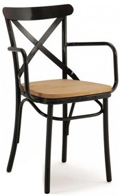 Καρέκλα Vaterlo/PW 02-00-0570 51x53x88cm Black-Oak