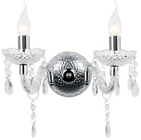Φωτιστικό Τοίχου SF63992WC Clear Metal,Acrylic