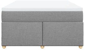 vidaXL Κρεβάτι Boxspring με Στρώμα Ανοιχτό Γκρι 140x200 εκ. Υφασμάτινο