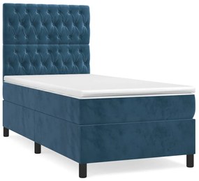 ΚΡΕΒΑΤΙ BOXSPRING ΜΕ ΣΤΡΩΜΑ ΣΚΟΥΡΟ ΜΠΛΕ 90X190 ΕΚ. ΒΕΛΟΥΔΙΝΟ 3143179