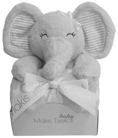 Κουβέρτα Fleece Αγκαλιάς (80x110) + Λούτρινο Makis Tselios Elephant Grey