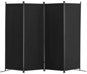 VEVOR Room Divider 4-Panel Folding Privacy Screen Fabric Partition Office Black