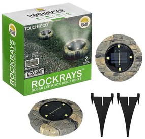 Rockrays Ηλιακό Φανάρι LED Βράχος Φ12cm 2 Τεμάχια 321929