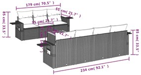 vidaXL Σετ Καναπέ Κήπου 8 τεμ. Μικτό Μπεζ Συνθετικό Ρατάν με Μαξιλάρια