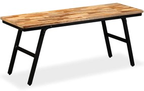 Πάγκος 110 x 35 x 45 εκ. από Ανακυκλωμένο Ξύλο Teak και Ατσάλι - Καφέ