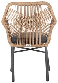 ΠΟΛΥΘΡΟΝΑ TOPIN HM6048.03 ΑΛΟΥΜΙΝΙΟ ΑΝΘΡΑΚΙ-P.E. RATTAN ΜΠΕΖ-ΜΑΞΙΛΑΡΙ ΑΝΘΡΑΚΙ (1 Τεμμάχια)
