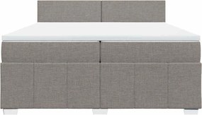 vidaXL Κρεβάτι Boxspring με Στρώμα Taupe 200x200 εκ. Υφασμάτινο