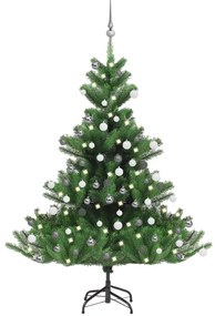 vidaXL Χριστ. Δέντρο Έλατο Nordmann Τεχνητό LED & Μπάλες Πράσινο 150εκ