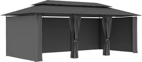 vidaXL Κιόσκι με Κουρτίνες Ανθρακί 600 x 298 x 270 εκ.