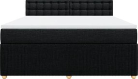 vidaXL Κρεβάτι Boxspring με Στρώμα Μαύρο 180x200 εκ. Υφασμάτινο
