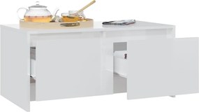 vidaXL Τραπεζάκι Σαλονιού Γυαλ. Λευκό 90x50x41,5 εκ. Επεξεργ. Ξύλο
