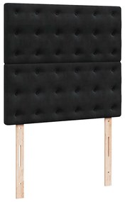 vidaXL Κρεβάτι Boxspring με Στρώμα Μαύρο 90x190 εκ. Βελούδινο