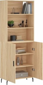 vidaXL Ντουλάπι Sonoma δρυς 69,5 x 34 x 180 εκ. από Επεξεργασμένο Ξύλο