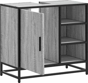 vidaXL Ντουλάπι νιπτήρα μπάνιου γκρι Sonoma 65x33x60 cm