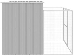 vidaXL Σπιτάκι Σκύλου με Αυλή Αν. Γκρι 214x253x181 εκ. Γαλβαν. Χάλυβας