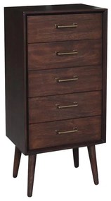 Chest of drawers with 5 drawers Retro Fylliana Walnut 40*30*85 cm