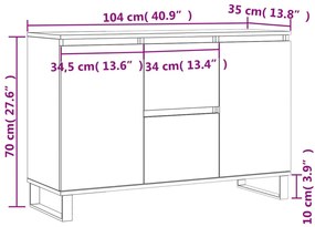 ΜΠΟΥΦΕΣ ΓΚΡΙ SONOMA 104 X 35 X 70 ΕΚ. ΑΠΟ ΕΠΕΞΕΡΓΑΣΜΕΝΟ ΞΥΛΟ 827218