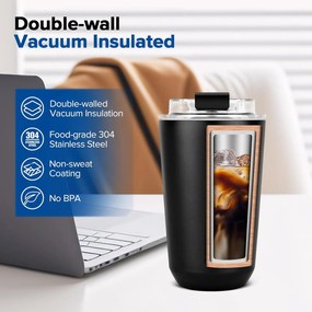 Κούπα Θερμός Ανοξείδωτο BPA Free 355ml - Μαύρο