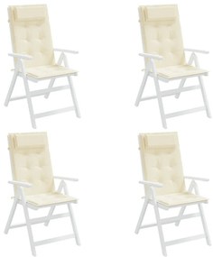 Μαξιλάρια Καρέκλας με Πλάτη 4 τεμ. Κρεμ από Ύφασμα Oxford - Κρεμ