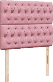 vidaXL Κρεβάτι Boxspring με Στρώμα Ροζ 120x190 εκ. Βελούδινο