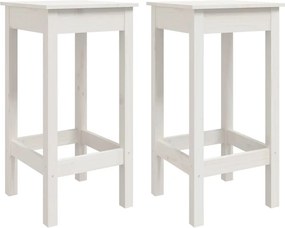 vidaXL Καρέκλες Μπαρ 2 τεμ. Λευκό 40x40x78 εκ. Μασίφ Ξύλο Πεύκου