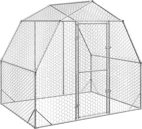 vidaXL Chicken Run 2,5x2x2,25 m Γαλβανισμένος χάλυβας