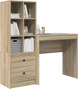 vidaXL Γραφείο με συρτάρι με ράφι με αποθήκευση 2 pcs Δρύς Sonoma
