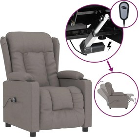 vidaXL Πολυθρόνα Ανακλινόμενη Ηλεκτρική Taupe Υφασμάτινη