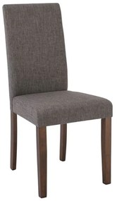 Καρέκλα Optimal Green Walnut Ε801,2 Grey Σετ 2τμχ Ξύλο,Ύφασμα