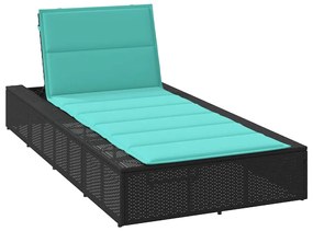 Ξαπλώστρα με αιωρούμενο μαξιλάρι Μαύρο Poly Rattan