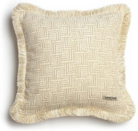 Μαξιλαροθήκη Διακοσμητική New Maze Trimming Sand Aslanis Home 60Χ60 Cotton,Chenille