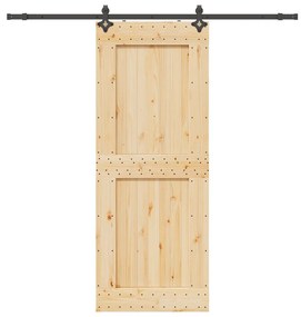 Συρόμενη Μεσόπορτα με Μηχανισμό 90 x 210 εκ. Μασίφ Ξύλο Πεύκου