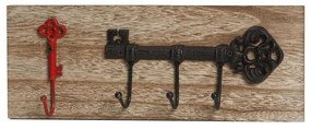 Κρεμάστρα Κλειδί KLI108K4 Κόκκινο-Μαύρο 15x40x6,5cm Espiel Wood